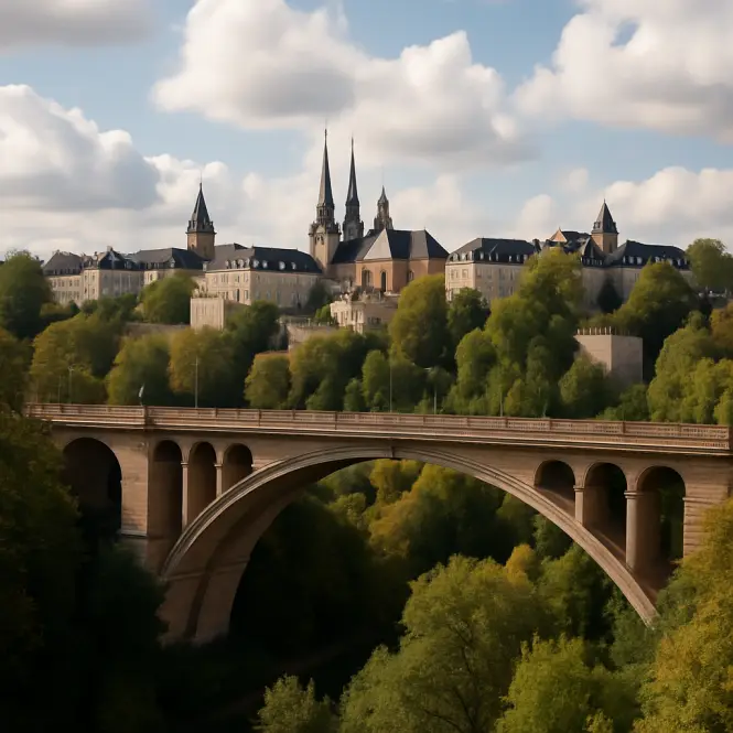 Adolphe-Brücke – Wahrzeichenbrücke über das Petrusse-Tal.