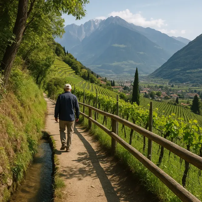 Algunder Waalweg – Leichter Spazierweg entlang eines historischen Waalkanals bei Meran.