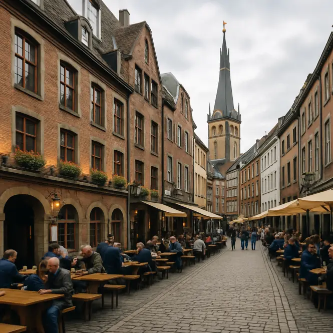 Altstadt Düsseldorf – Die „längste Theke der Welt“ mit historischen Brauhäusern.