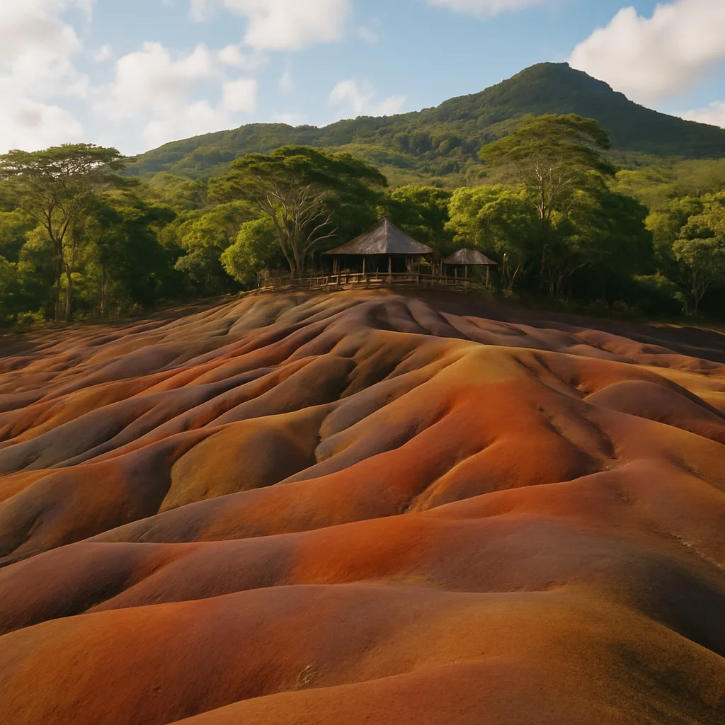 Chamarel Seven Coloured Earths – Einzigartige bunte Dünenlandschaft aus vulkanischem Gestein.