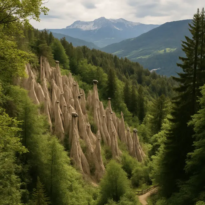 Erdpyramiden am Ritten – Bizarre Felsformationen im Wald oberhalb von Bozen.