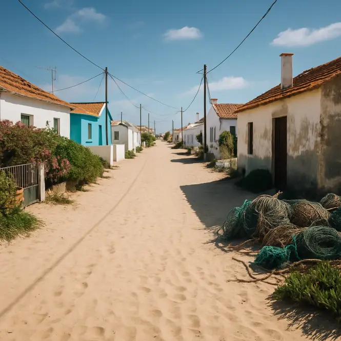 Ilha da Culatra – Autofreies Fischerdorf auf einer Sandinsel.