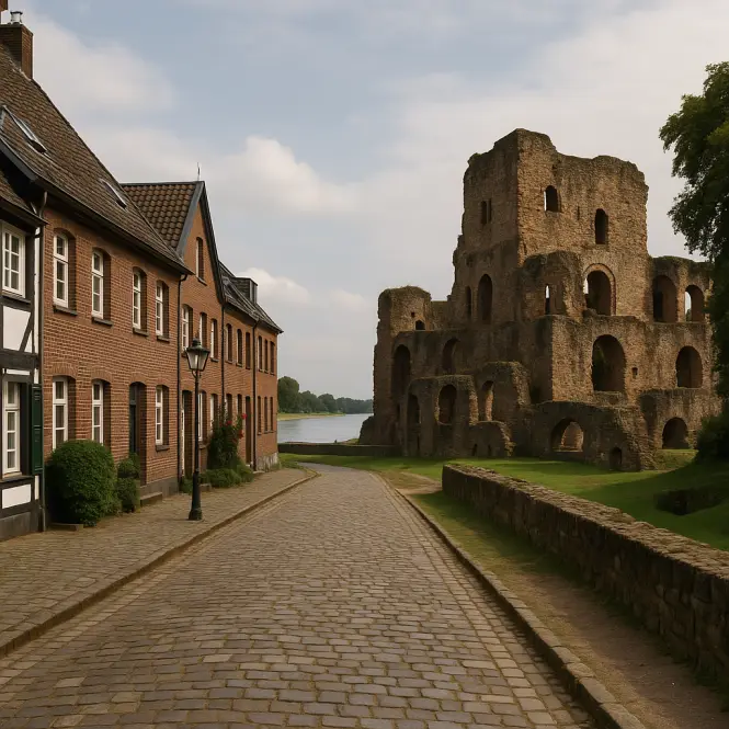 Kaiserswerth – Historischer Stadtteil mit Kaiserpfalz-Ruine am Rhein.