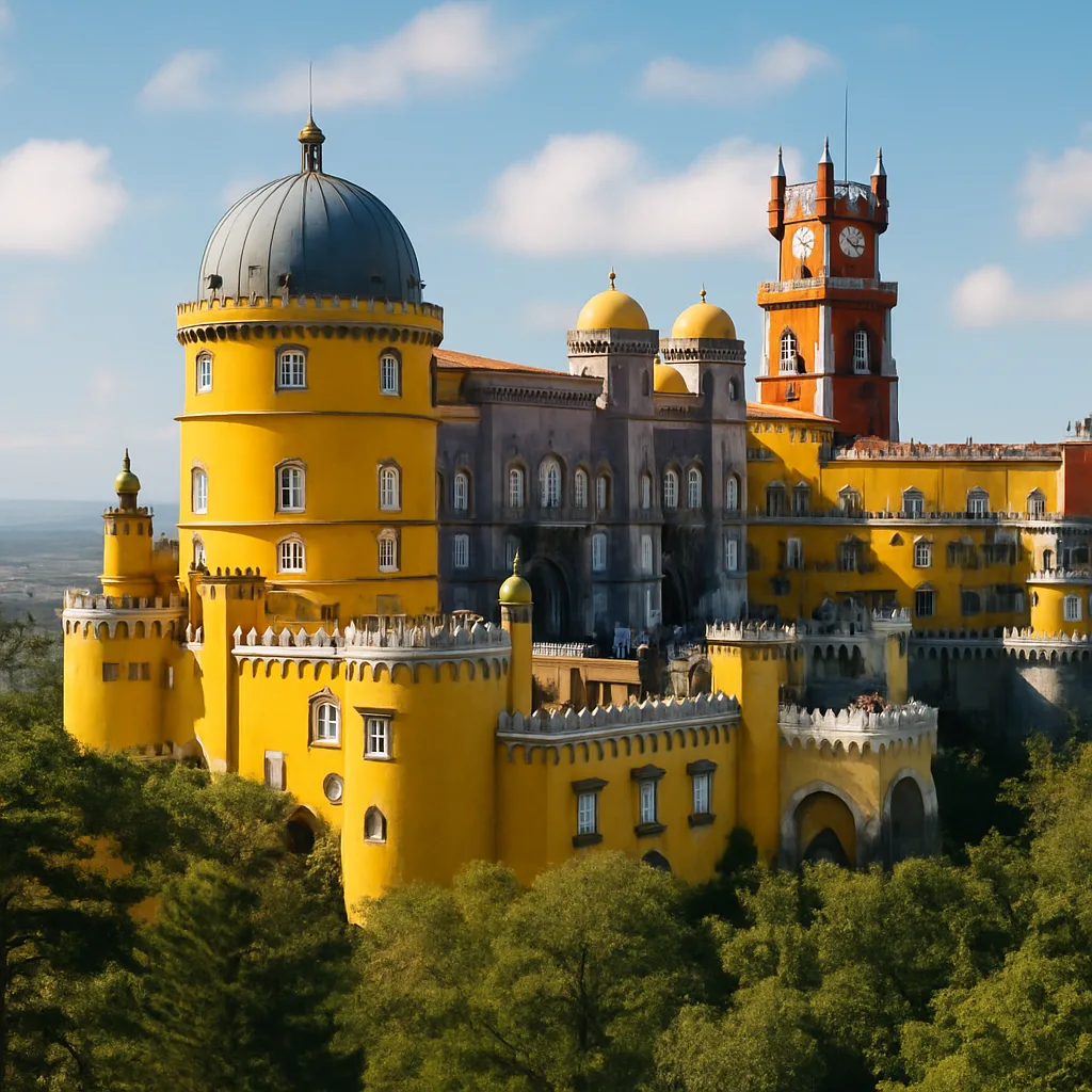 Palácio da Pena in Sintra – Bunt bemaltes Märchenschloss in den Bergen von Sintra.