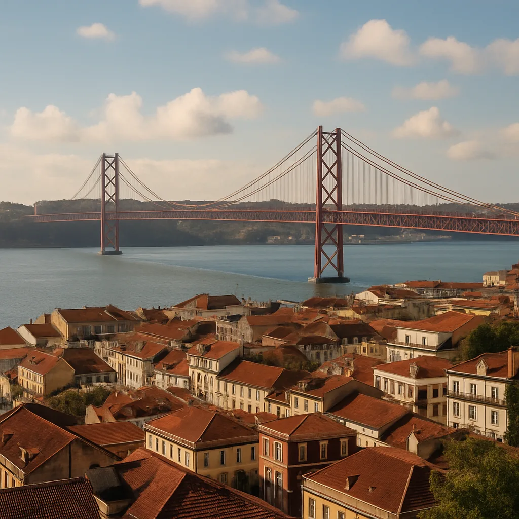 Ponte 25 de Abril – Markante Hängebrücke mit Ähnlichkeit zur Golden Gate Bridge.