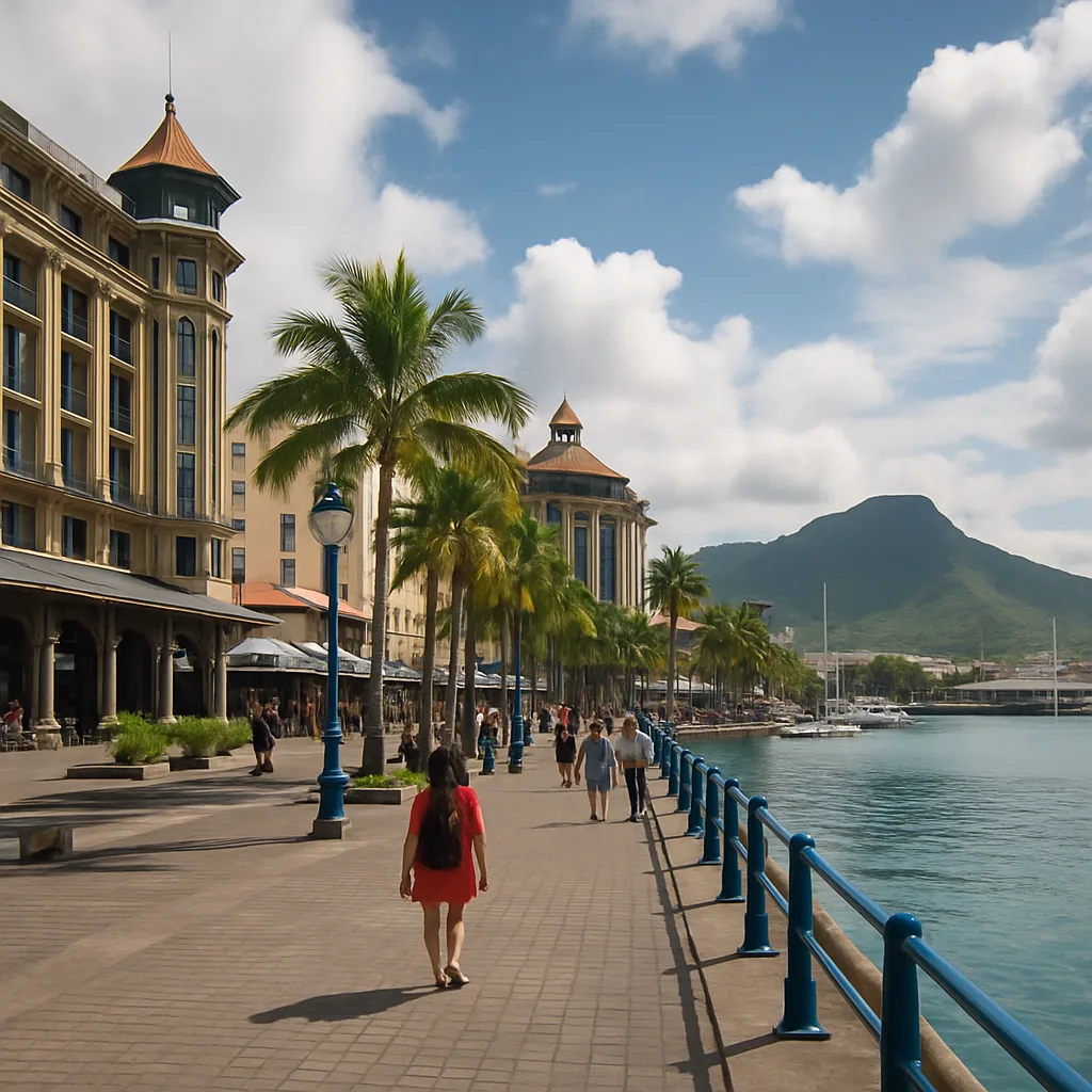 Port Louis Caudan Waterfront – Lebendige Hafenpromenade der Inselhauptstadt.