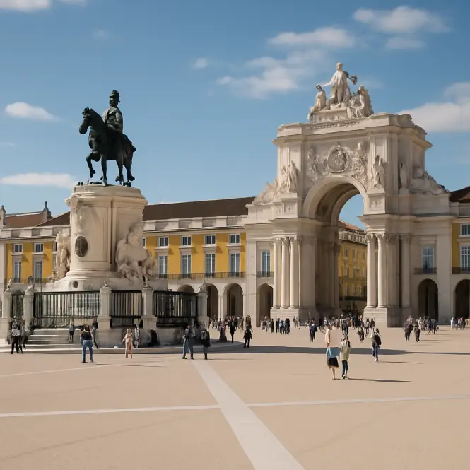 Praça do Comércio – Prächtiger Platz direkt am Ufer des Tejo.