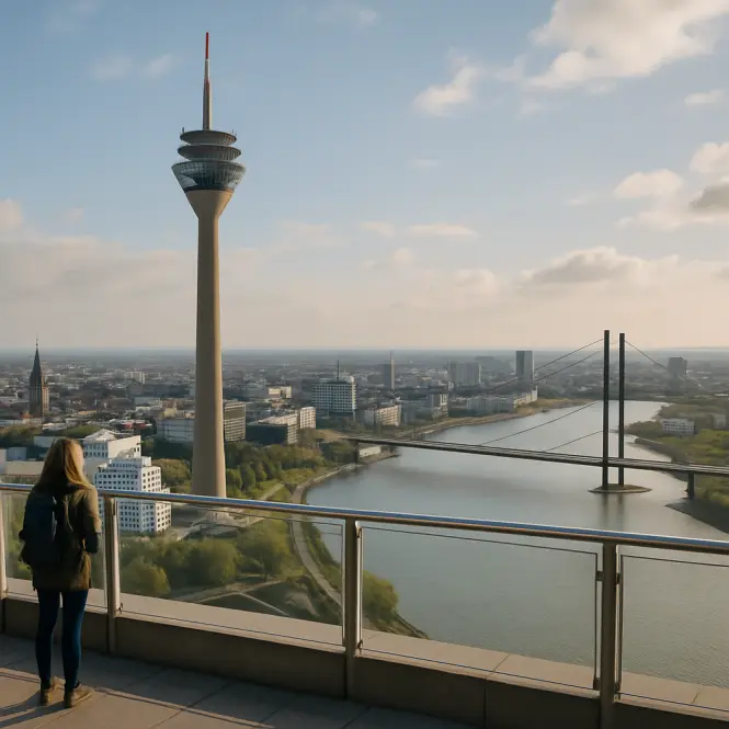Rheinturm – Aussichtsturm mit Panoramablick über Düsseldorf.