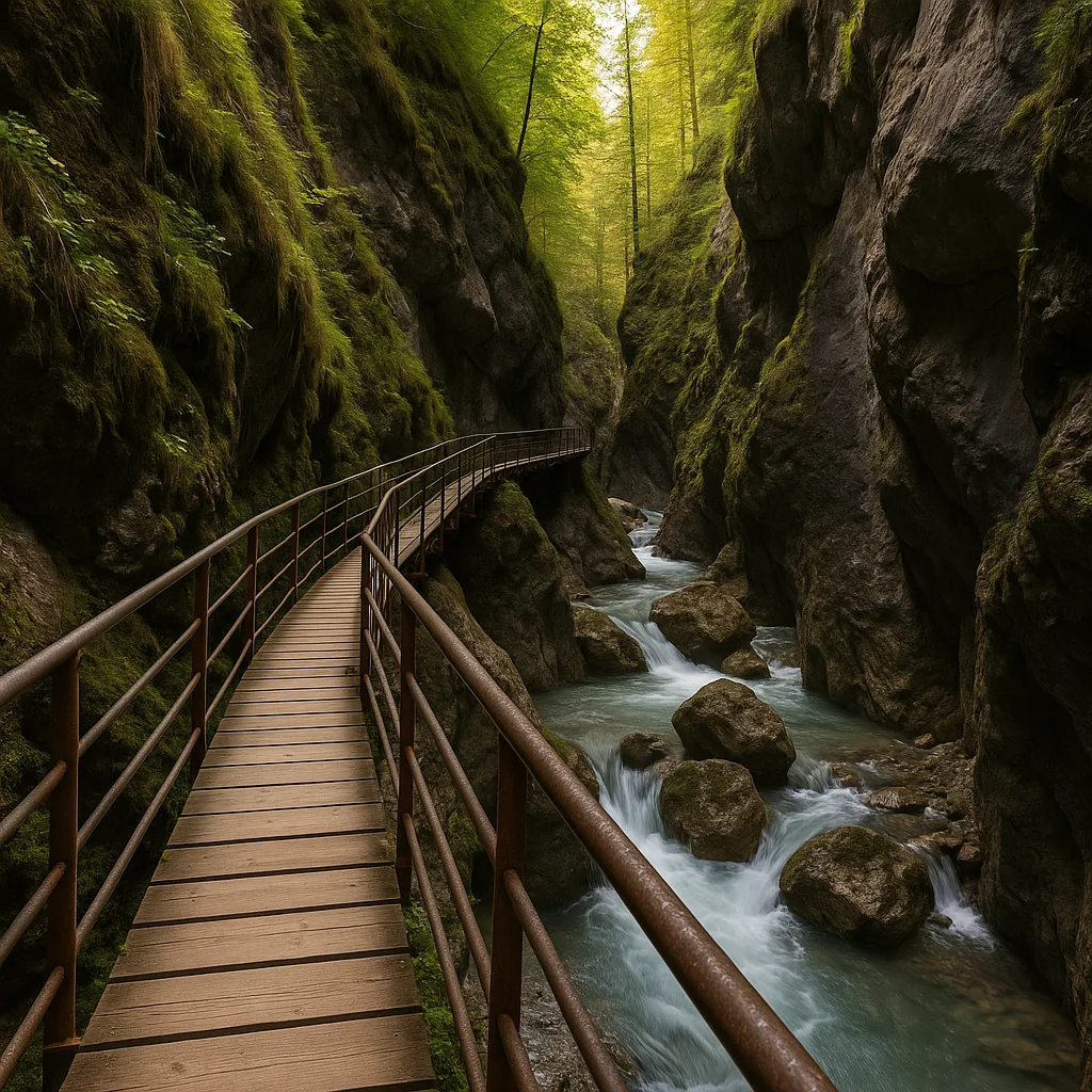 Starzlachklamm – Wildromantische Klamm bei Burgberg mit Steganlage.