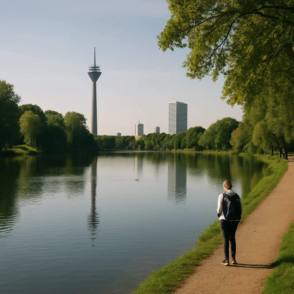 Volksgarten Düsseldorf – Ruhiger Landschaftspark mit See im Süden der Stadt.