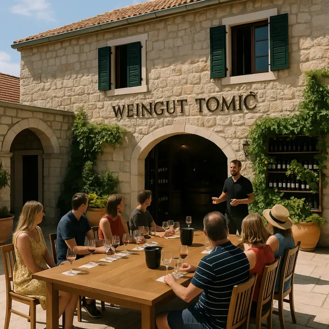 Weinprobe im Weingut Tomić